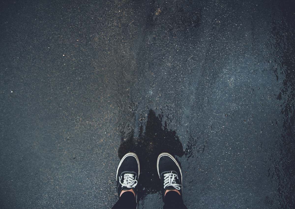las vegas person wearing pair of black sneakers united states
